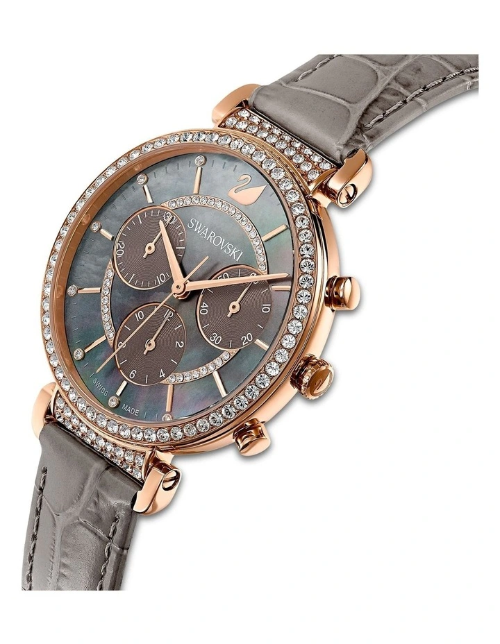 Swarovski Passage Grey Leather Chronograph Watch MYER