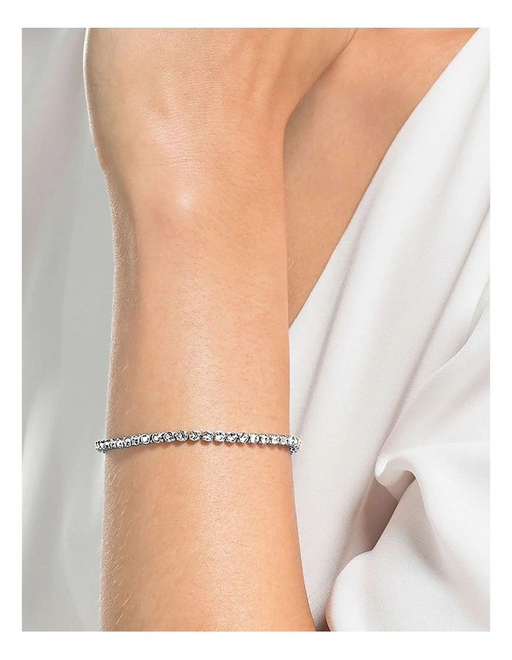 Imber Emily Bracelet Round Cut Rhodium Plated in White image 6