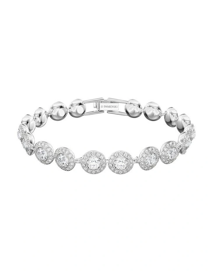 Angelic Bracelet Round Cut Pave Rhodium Plated in White image 1