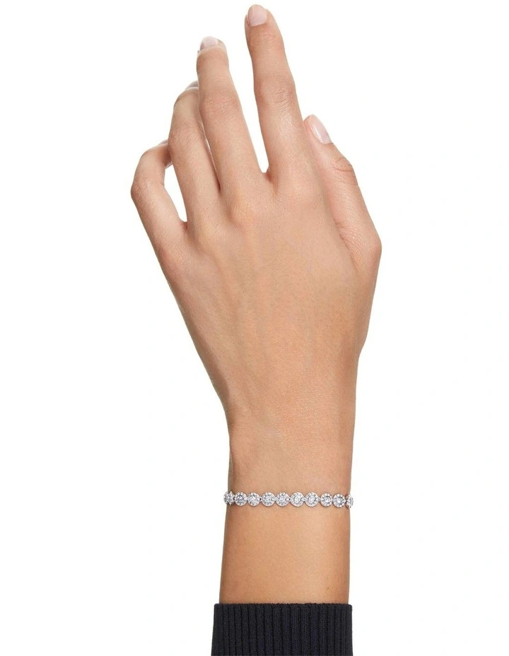 Angelic Bracelet Round Cut Pave Rhodium Plated in White image 5
