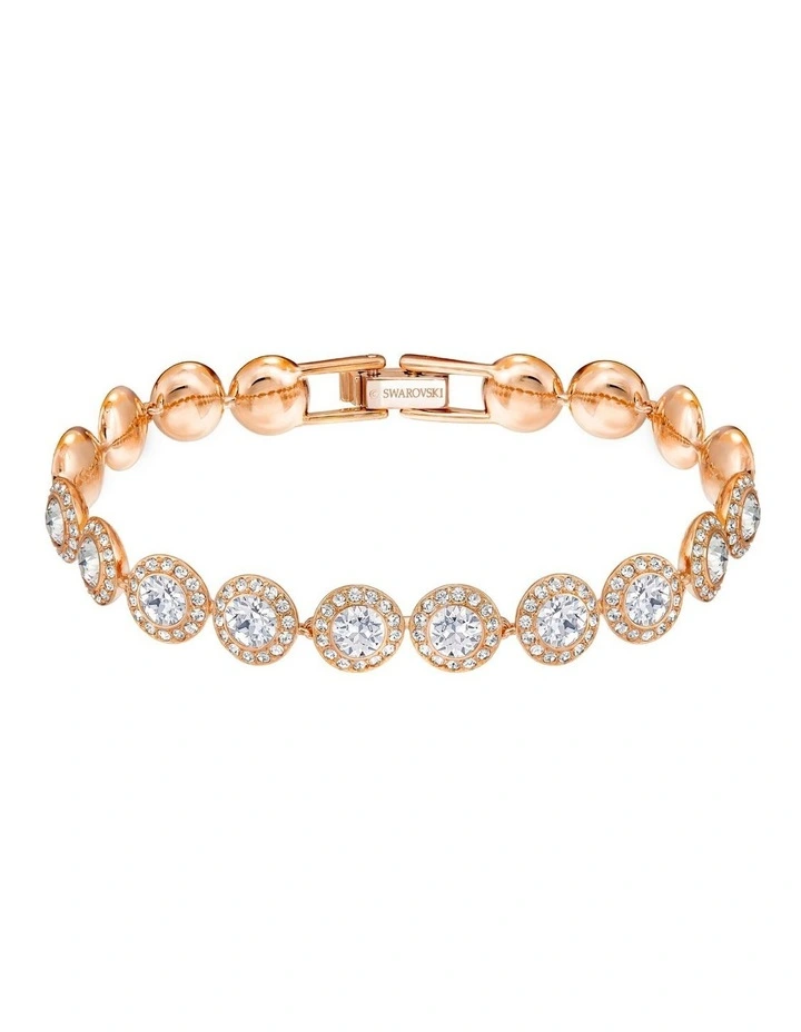 Una Angelic Bracelet Round Cut Pave Medium Rose Gold-Tone Plated in White image 2