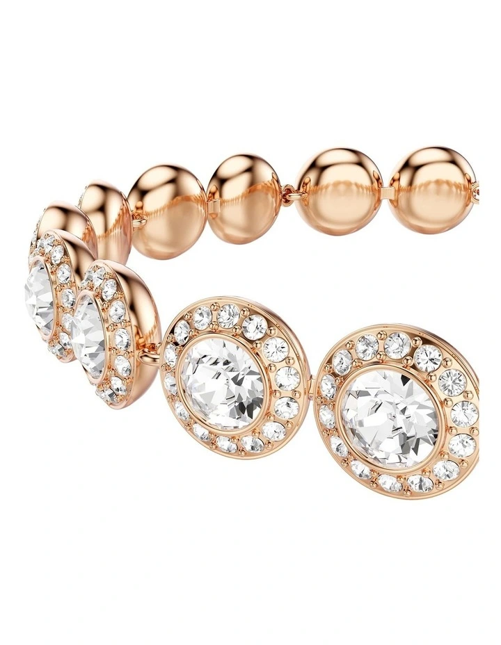 Una Angelic Bracelet Round Cut Pave Medium Rose Gold-Tone Plated in White image 5