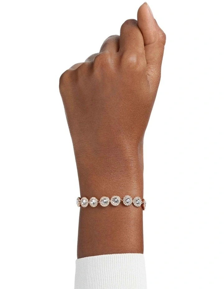 Una Angelic Bracelet Round Cut Pave Medium Rose Gold-Tone Plated in White image 6