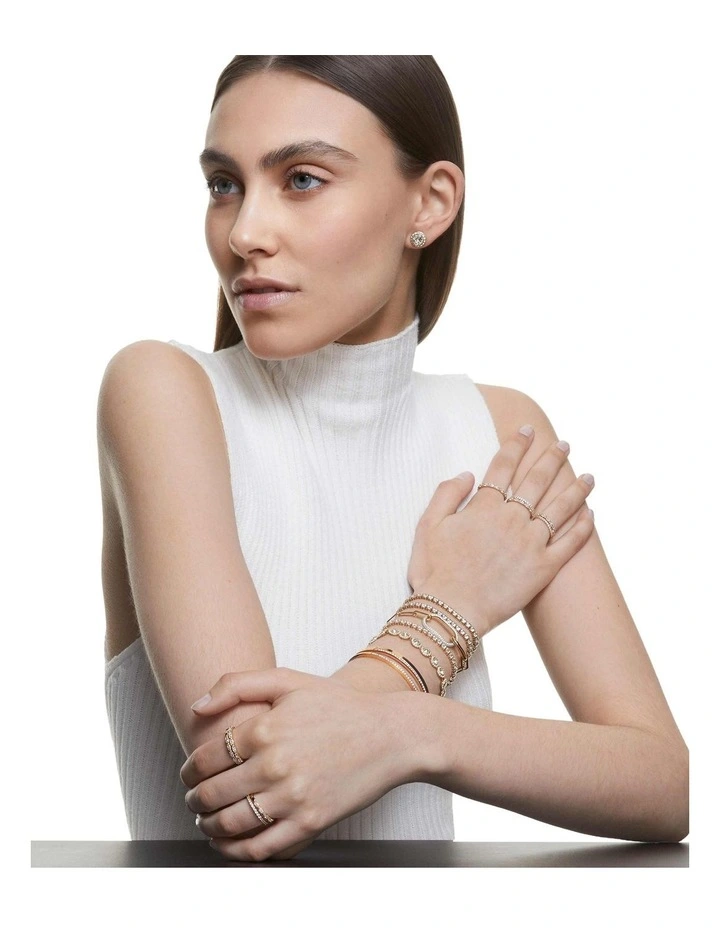 Una Angelic Bracelet Round Cut Pave Medium Rose Gold-Tone Plated in White image 7