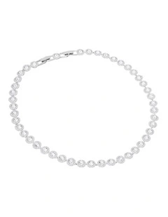 Una Angelic Necklace Round Cut Rhodium Plated in White