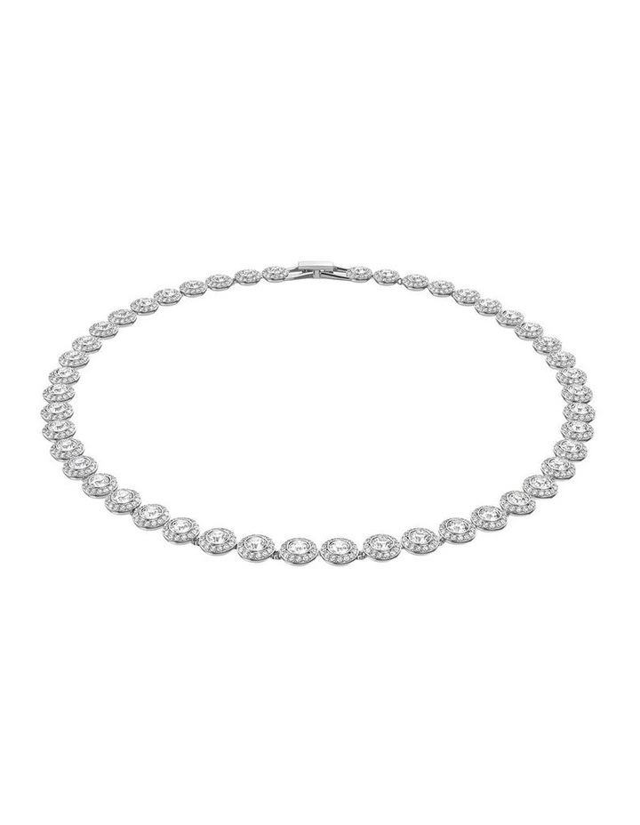 Una Angelic Necklace Round Cut Rhodium Plated in White image 3