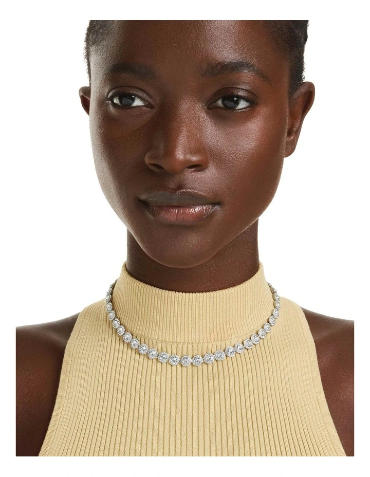 Una Angelic Necklace Round Cut Rhodium Plated in White image 6