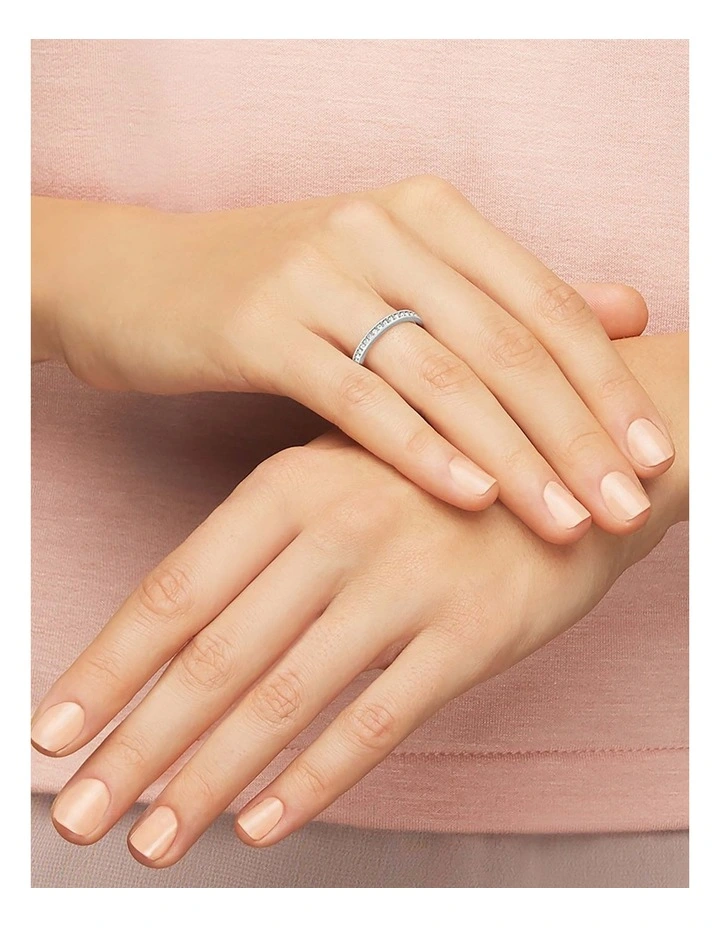 Matrix Ring Rhodium Plated in White image 6