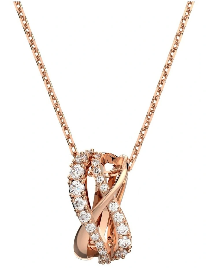 Hyperbola Necklace Rose Gold Tone Plated in White image 1