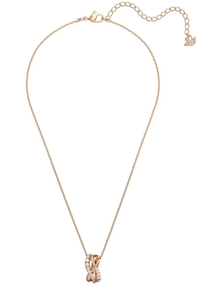 Hyperbola Necklace Rose Gold Tone Plated in White image 2