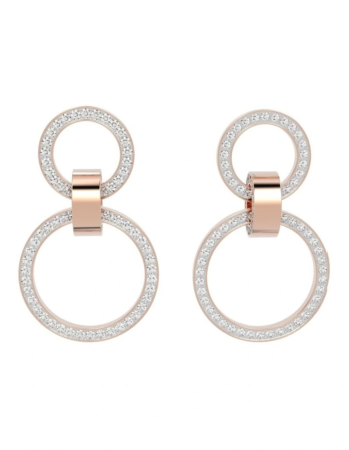 Dextera Hoop Earrings Rose Gold Tone Plated in White image 1