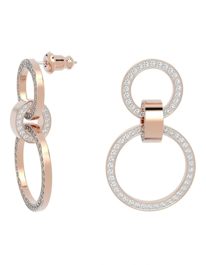Dextera Hoop Earrings Rose Gold Tone Plated in White image 2