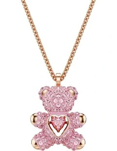 Teddy Pendant Bear Rose Gold-Tone Plated in Pink