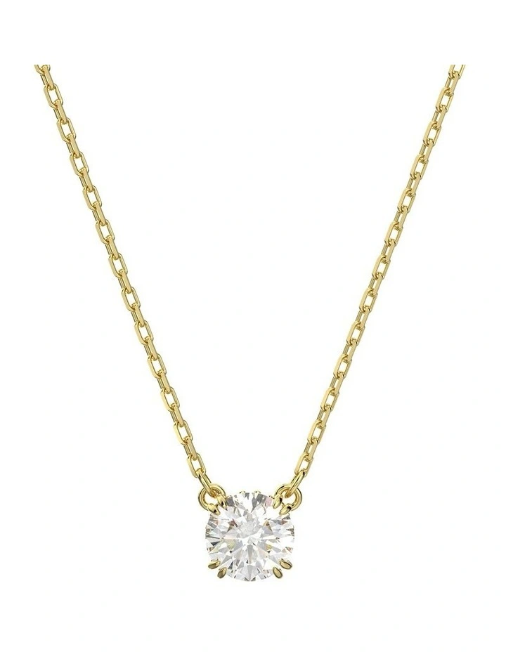 Stilla Pendant Round Cut Gold Tone Plated in White image 1