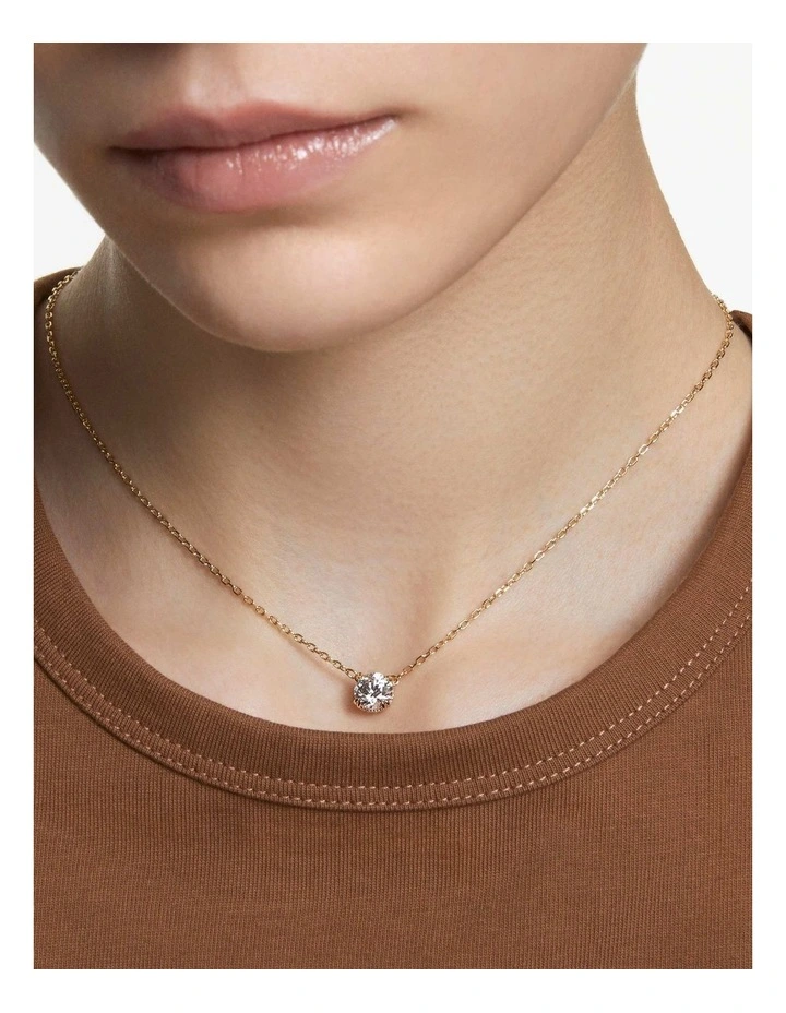 Stilla Pendant Round Cut Gold Tone Plated in White image 5