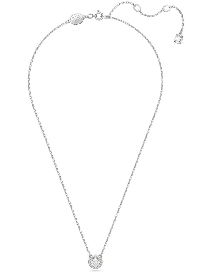 Una Pendant Round Cut Pave Rhodium Plated in White image 2