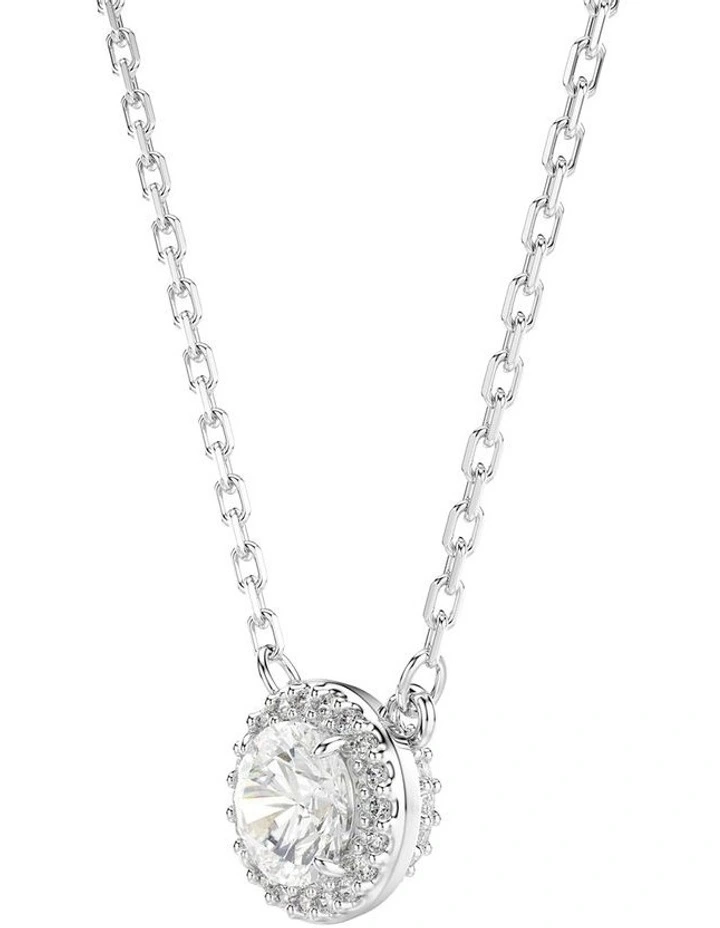 Una Pendant Round Cut Pave Rhodium Plated in White image 5