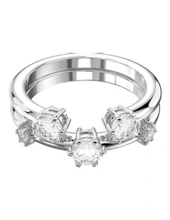 Constella Ring Set of 2 Round Cut Rhodium Plated in White
