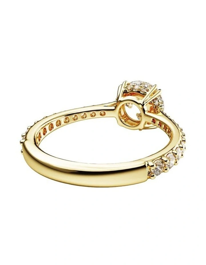 Constella Cocktail Princess Cut Pave Gold-Tone Plated Ring in White image 4