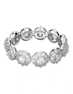 Constella Ring Round Cut Pave Rhodium Plated in White