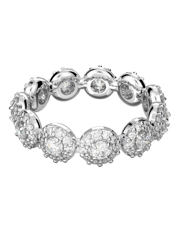 Constella Ring Round Cut Pave Rhodium Plated in White image 1