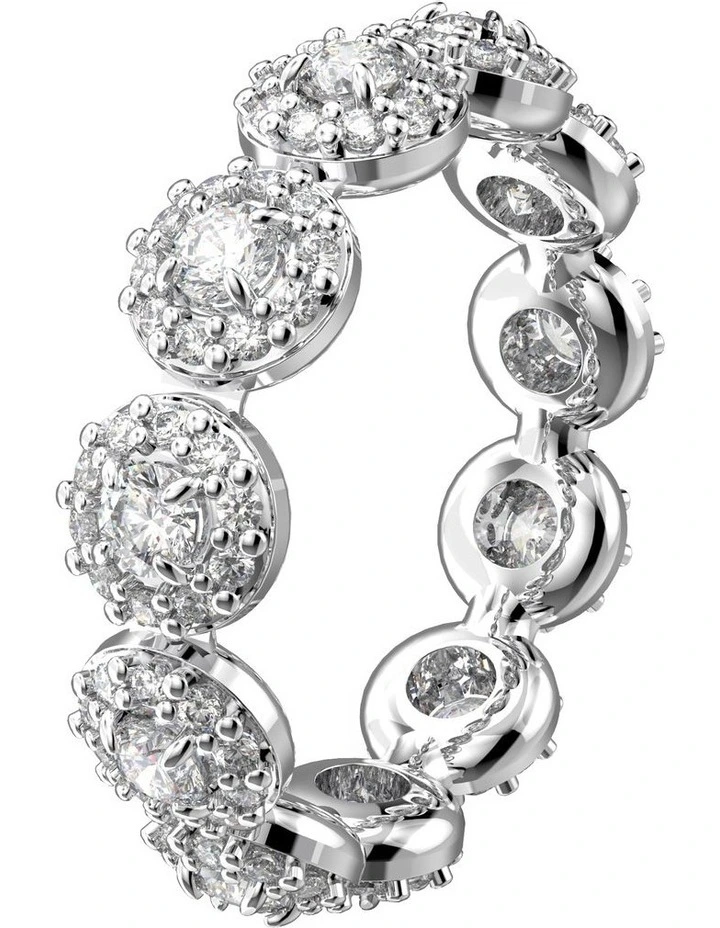 Constella Ring Round Cut Pave Rhodium Plated in White image 2