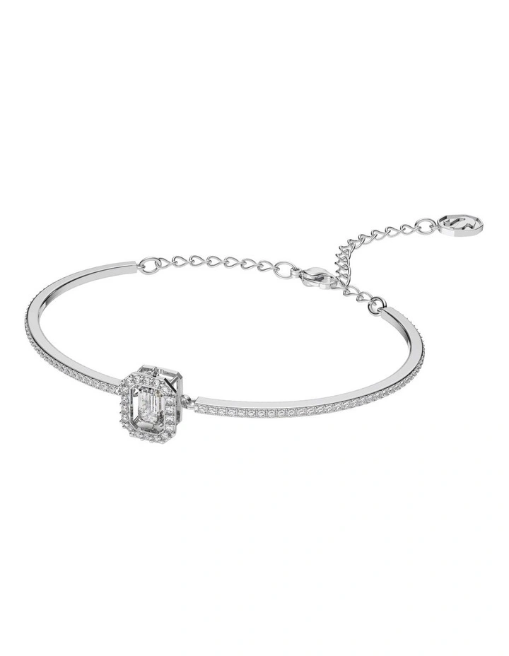 Swarovski Una Bangle Octagon Cut Pave Rhodium Plated in White | MYER