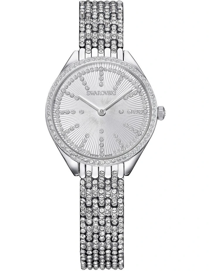 Attract Watch Swiss Made Full Pave Metal Bracelet Stainless Steel in Silver image 1