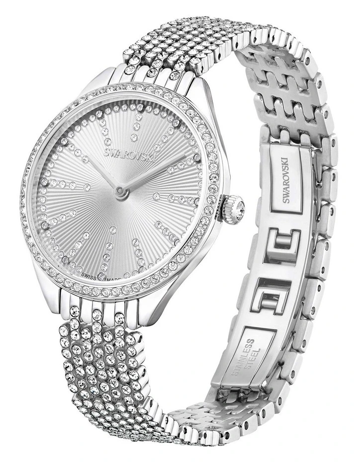 Attract Watch Swiss Made Full Pave Metal Bracelet Stainless Steel in Silver image 2