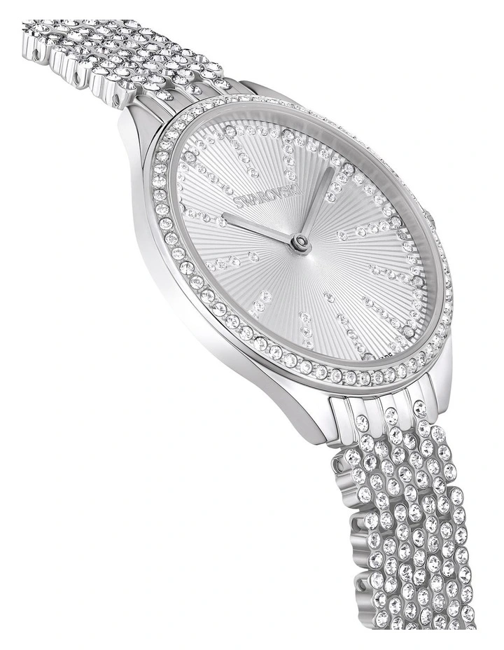 Attract Watch Swiss Made Full Pave Metal Bracelet Stainless Steel in Silver image 5