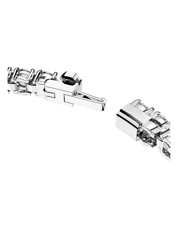 Matrix Tennis Bracelet Round Cut Small Rhodium Plated in White image 3