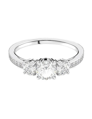 Swarovski Stilla Attract Ring Round Cut Silver-Tone Finish