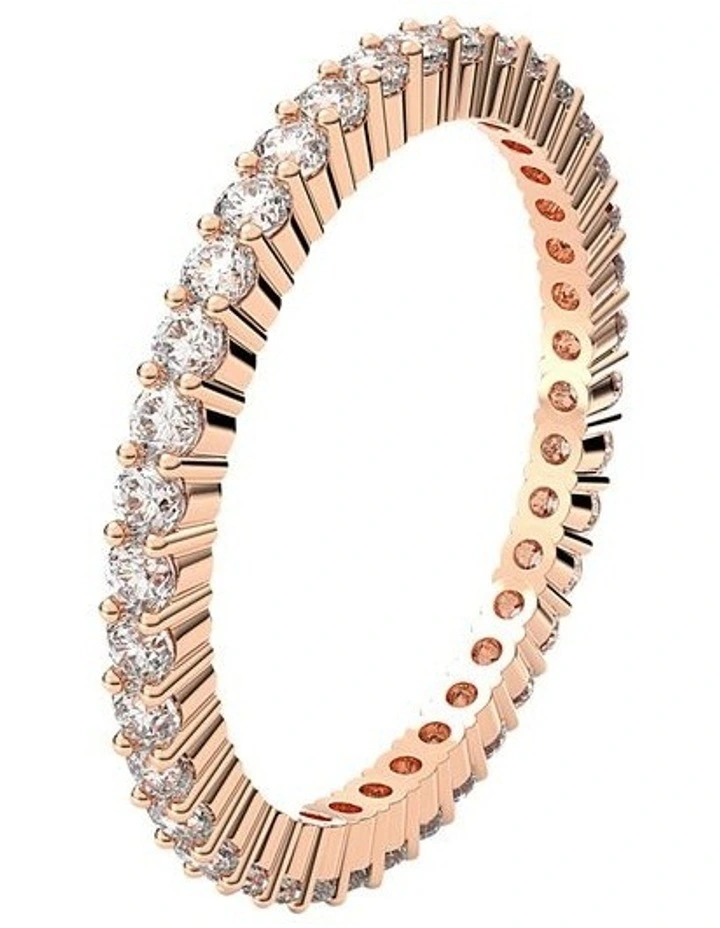 Matrix Vittore Ring Round Cut Rose Gold Tone Finish in White image 2