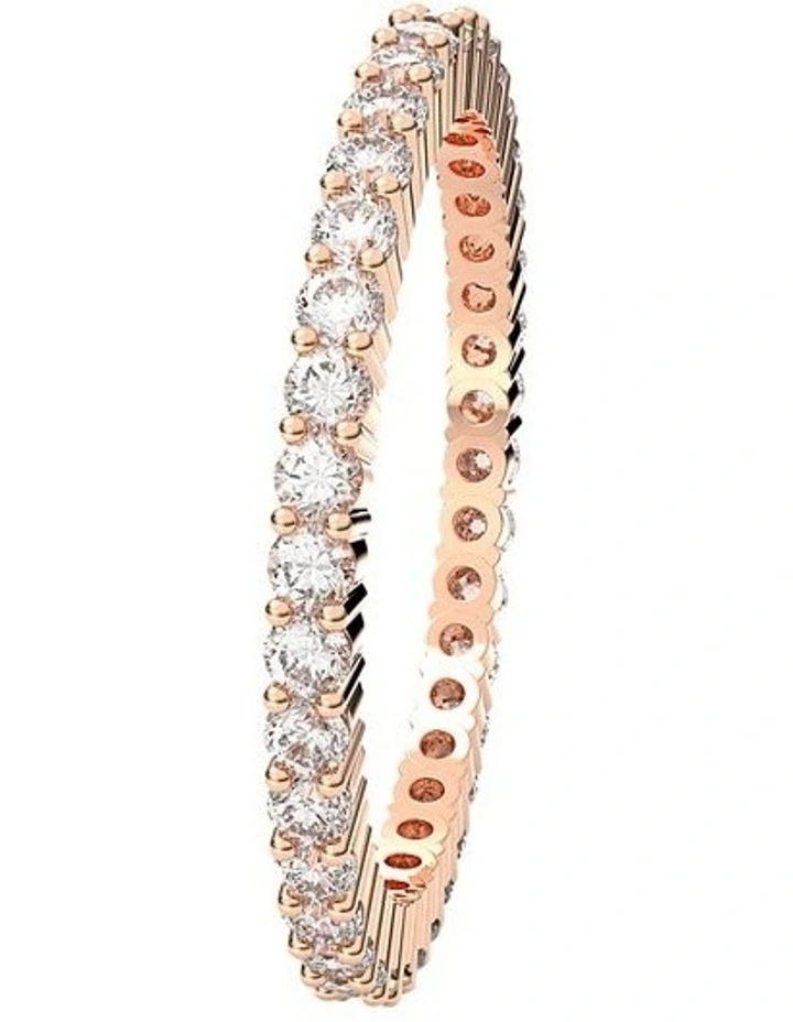Matrix Vittore Ring Round Cut Rose Gold Tone Finish in White image 3