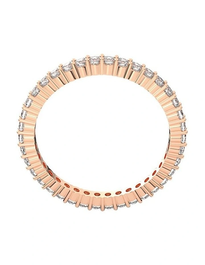 Matrix Vittore Ring Round Cut Rose Gold Tone Finish in White image 4