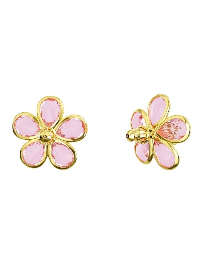Idyllia Stud Earrings Flower Gold Tone Plated in Pink image 4