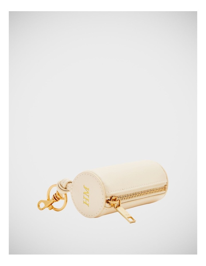 Personalised Miles Lipstick Holder Keyring in Cream