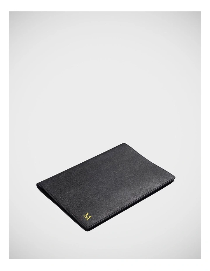 Personalised A5 Leather Notebook Holder in Black image 3