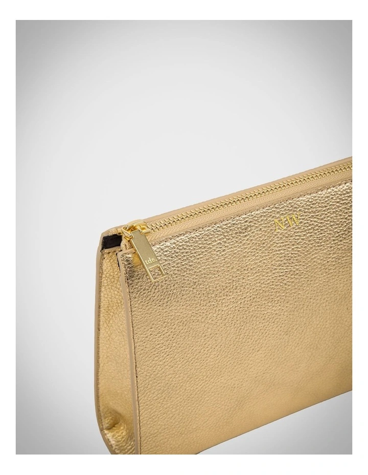 Personalised Luxe Small Everything Pouch in Gold image 3