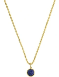Lapis Ball Drop Necklace Set in Gold