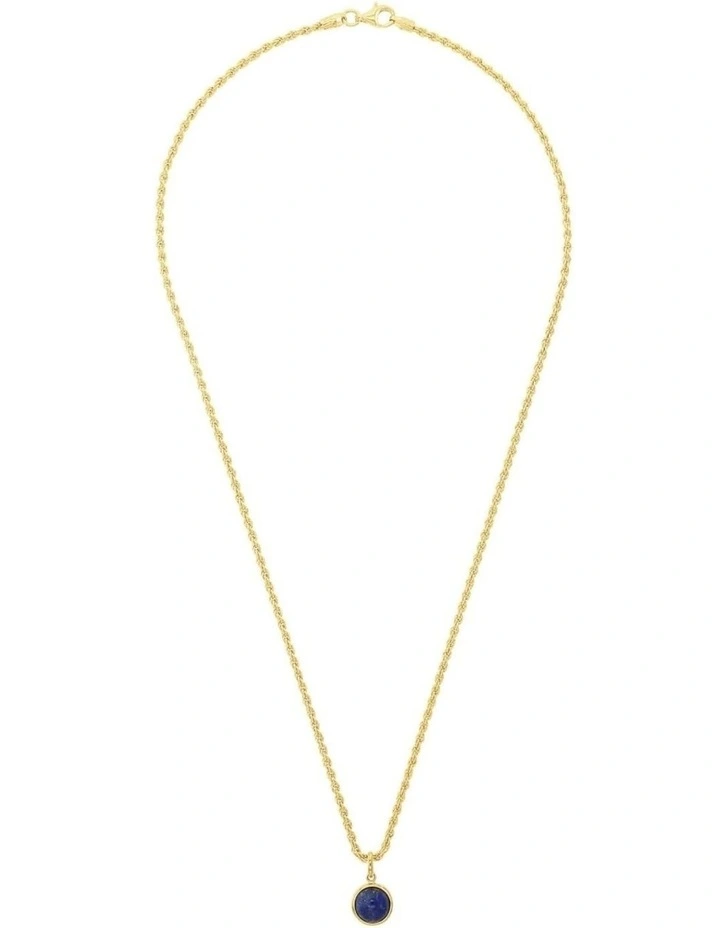 Lapis Ball Drop Necklace Set in Gold image 2