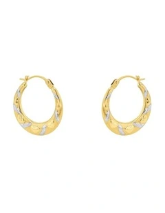 9ct Gold Heart Hoop Earrings