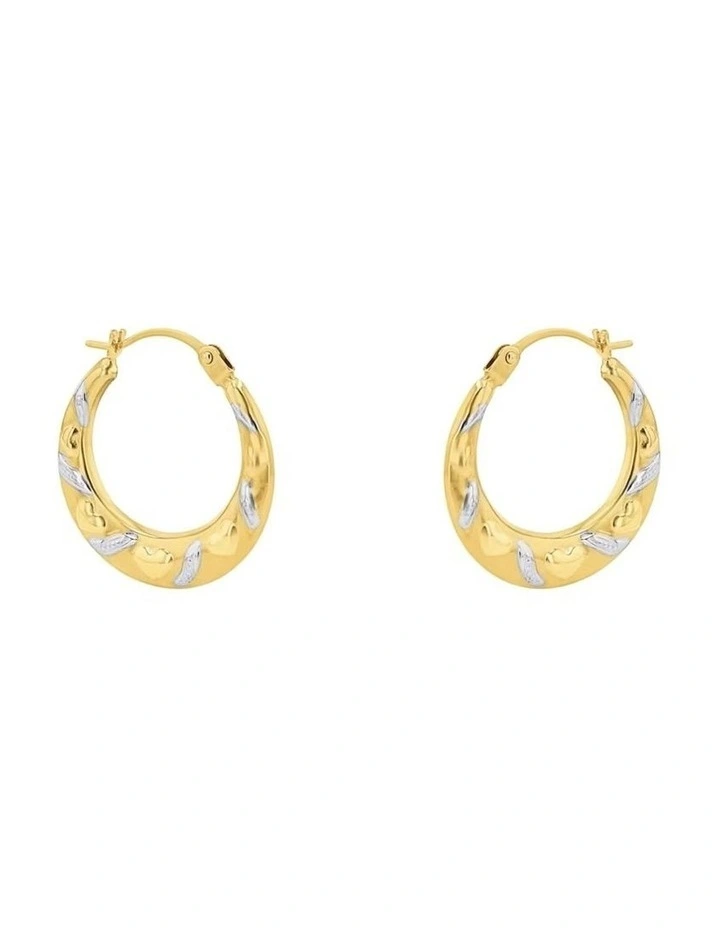 9ct Gold Heart Hoop Earrings image 1