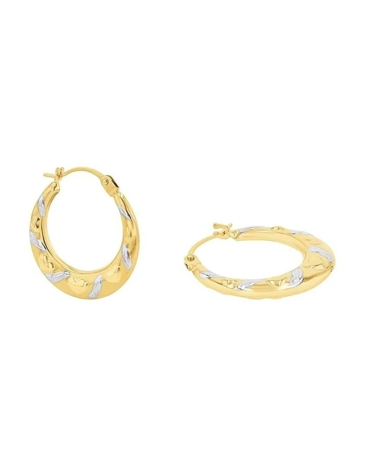 9ct Gold Heart Hoop Earrings image 2