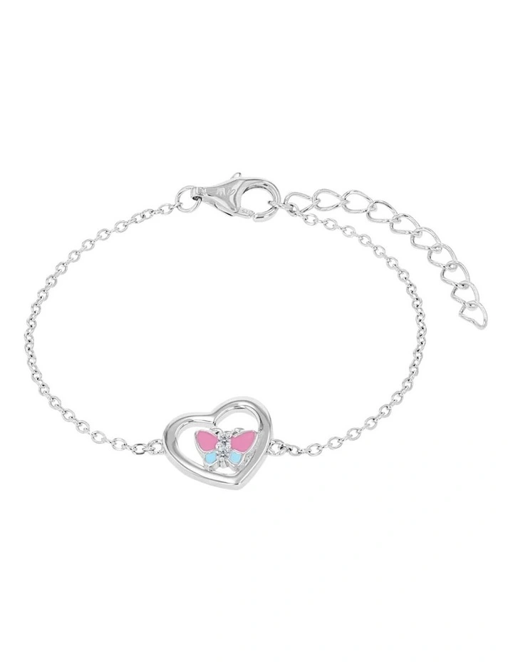 Butterfly in Heart Bracelet 12 3CM SILVER 925 image 1