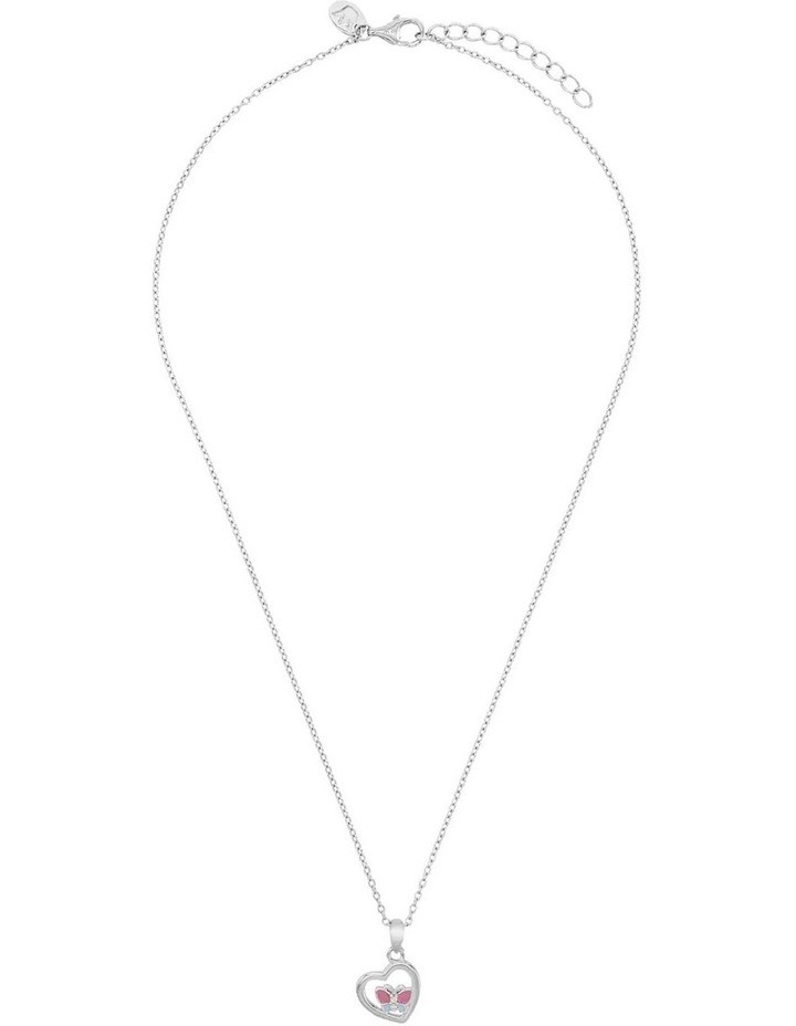 Butterfly And Heart Necklace Set 35 3cm in Silver 925 image 1