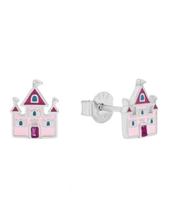 Castle Stud Earrings in Silver 925
