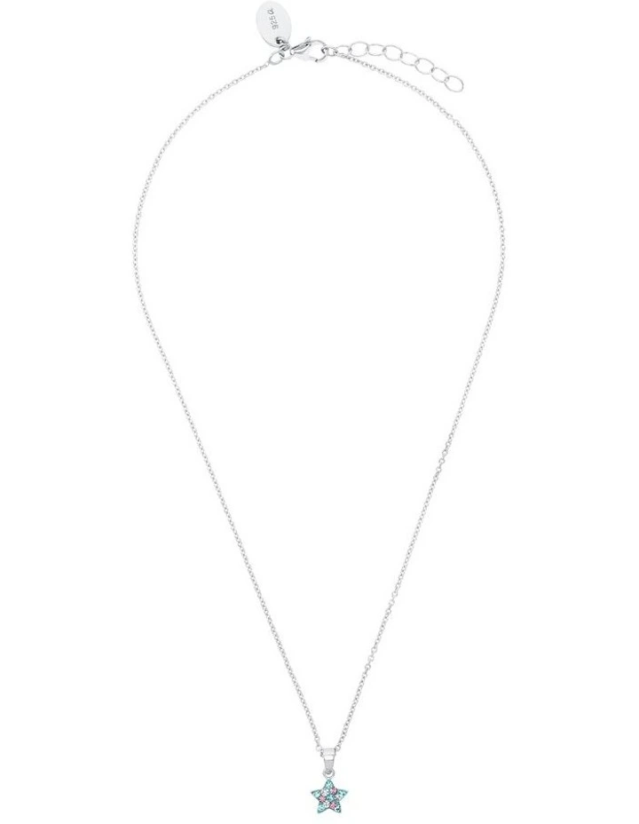 Blue Pave Star Necklace Set in Silver 925 image 1