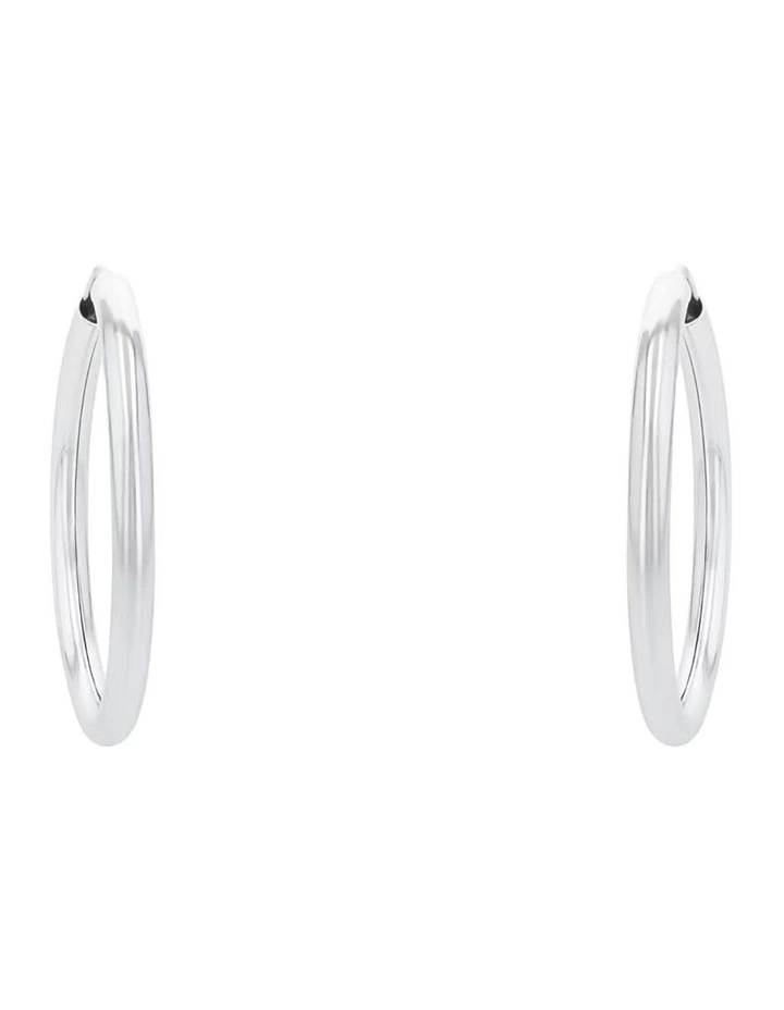 Sterling Silver 925 Mid Hoop Earrings image 1