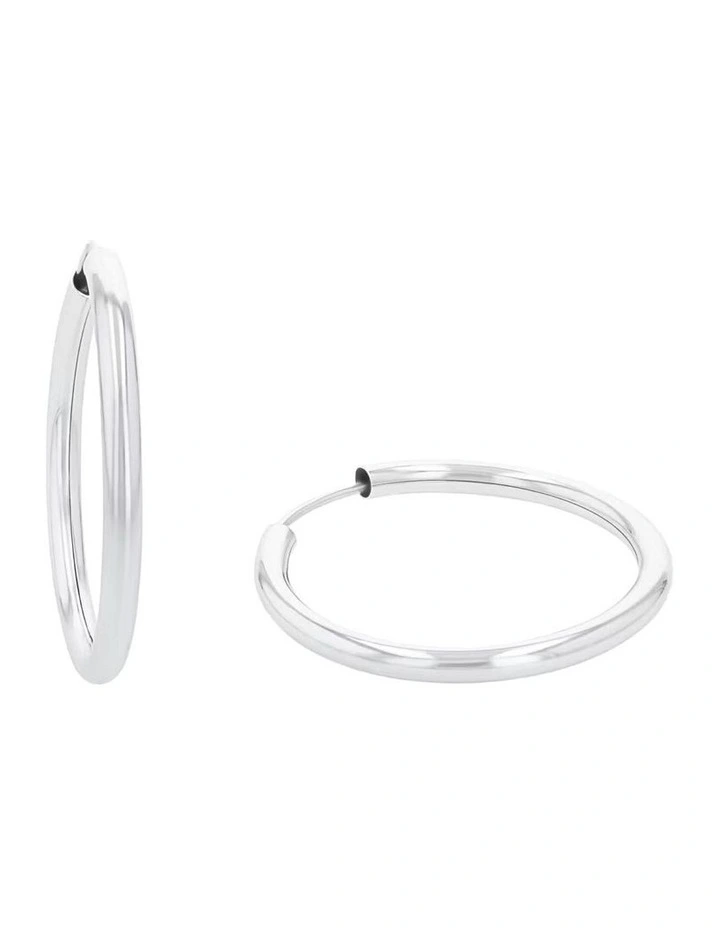 Sterling Silver 925 Mid Hoop Earrings image 2